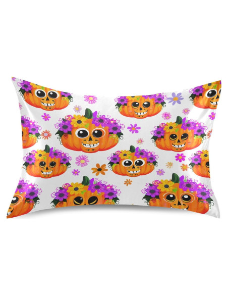 Funda de Almohada de Satén Kigai 20x66 cm Halloween Flores