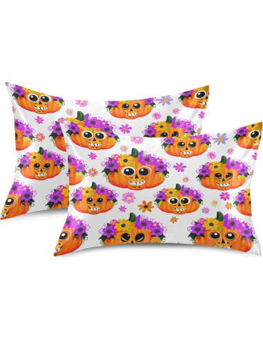 Funda de Almohada de Satén Kigai 20x66 cm Halloween Flores