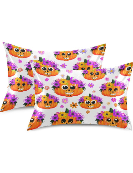Funda de Almohada de Satén Kigai 20x66 cm Halloween Flores
