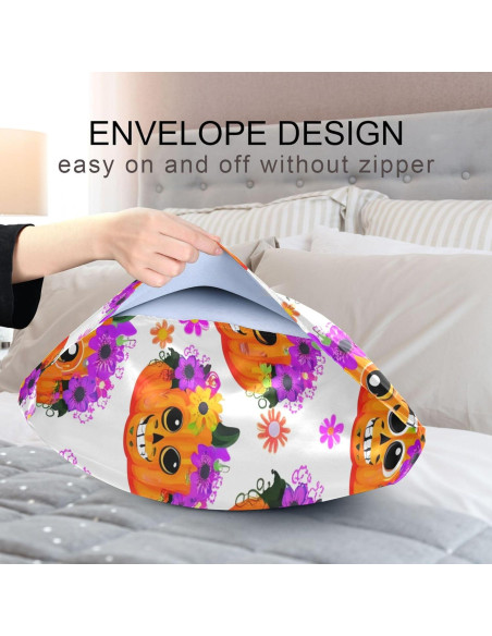 Funda de Almohada de Satén Kigai 20x66 cm Halloween Flores