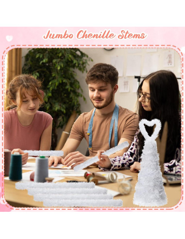 Limpiadores de Tubos Jumbo Hotop 30 Pcs 30mm Blancos Manualidades