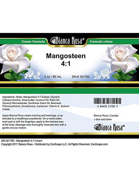 Crema de Mangostán 4:1 Bianca Rosa 56.7 g Sin Rellenos