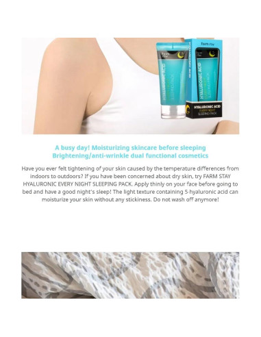 Mascarilla de Sueño Ácido Hialurónico FarmStay 159g