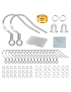 Kit de Ganchos de Aretes DIYEAR Oro Blanco 240 Piezas Hipoalergénico