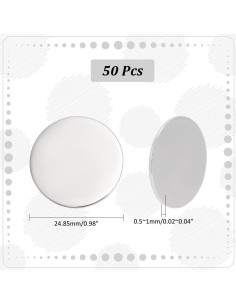 Etiquetas de Sello Planas Redondas PH PandaHall 50 pcs Acero Inoxidable 25mm 2