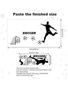 Calcomanía de Pared Fútbol 3D PEUTIER 104x50cm Impermeable 2