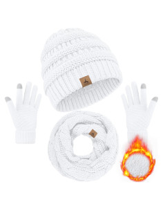 Conjunto de gorro, bufanda y guantes táctiles LOROME - Invierno unisex