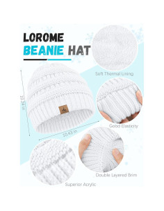 Conjunto de gorro, bufanda y guantes táctiles LOROME - Invierno unisex 2