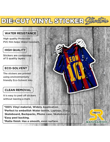 Pegatina Personalizada SANGAROM Vinilo Impermeable 5-15 cm