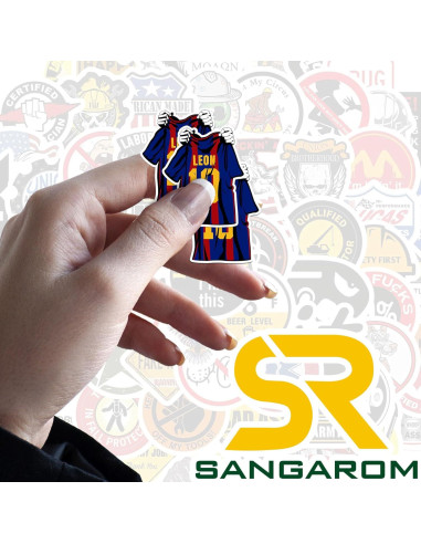 Pegatina Personalizada SANGAROM Vinilo Impermeable 5-15 cm