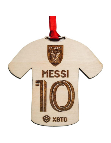 Adorno Navideño de Madera de Fútbol Miami 3x3 cm Etch Society