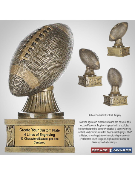 Trofeo de Fútbol Dorado Decade 17.78 cm Personalizado