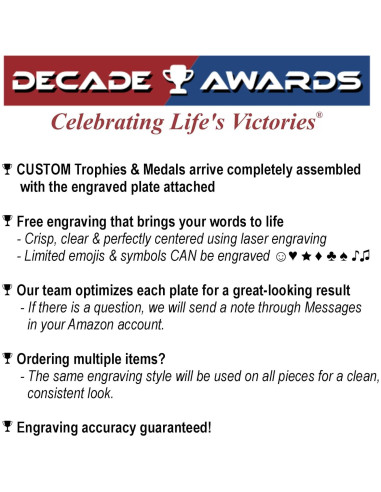 Trofeo de Fútbol Dorado Decade 17.78 cm Personalizado