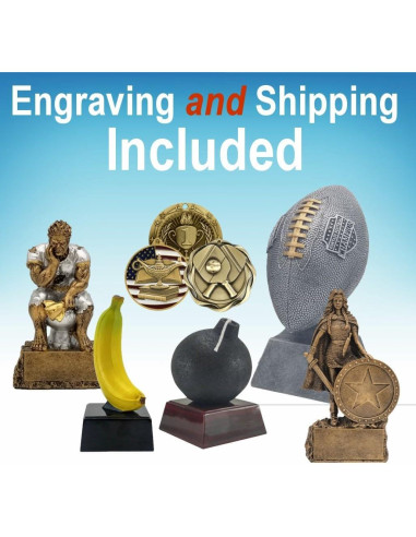 Trofeo de Fútbol Dorado Decade 17.78 cm Personalizado