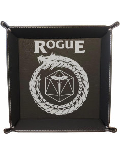 Bandeja de Dados DND Grabada en Cuero Sintético - Negro 2