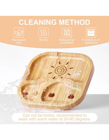 Set de Alimentación Rosa BABY REMEMBER - Platos y Cuencos de Bambú