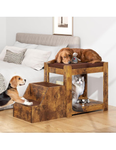 Perchera de Ventana para Perros SogesPet Marrón Rústico 120x50x65cm 2