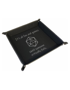 Bandeja de Dados Cuero Sintético Grabado D&D Negro 32.7cm