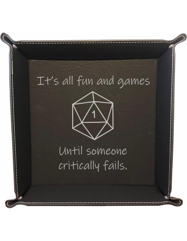 Bandeja de Dados Cuero Sintético Grabado D&D Negro 32.7cm
