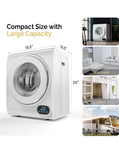 Secadora de Ropa Portátil ROVSUN 1.5 Pies Cúbicos 850W