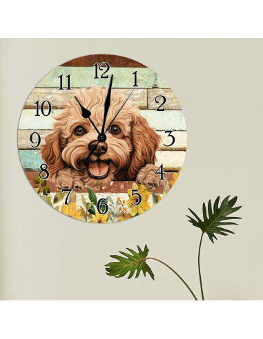 Reloj de Pared de Madera Swavecat 30.48cm Poodle Juguete