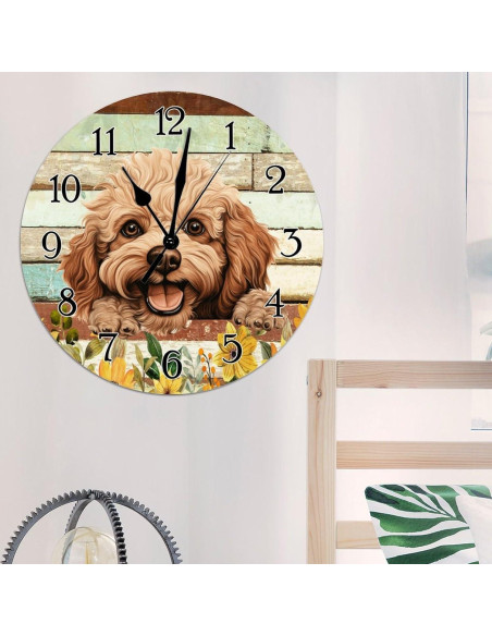 Reloj de Pared de Madera Swavecat 30.48cm Poodle Juguete