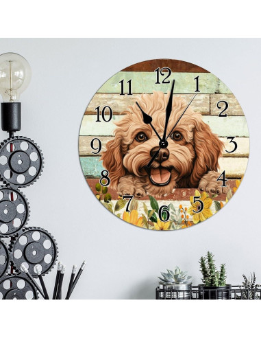 Reloj de Pared de Madera Swavecat 30.48cm Poodle Juguete