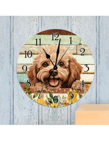 Reloj de Pared de Madera Swavecat 30.48cm Poodle Juguete