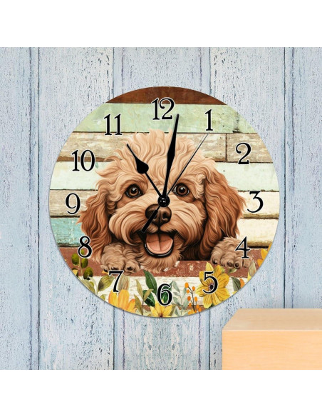 Reloj de Pared de Madera Swavecat 30.48cm Poodle Juguete