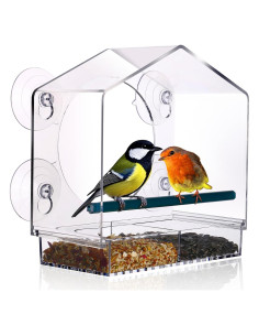 Comedero de Aves de Ventana NICECHEF 15.2x17.8 cm Blanco