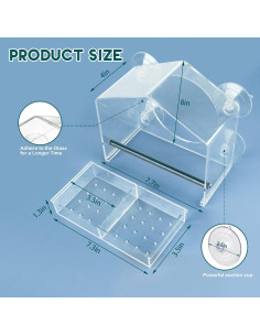 Comedero de Aves de Ventana NICECHEF 15.2x17.8 cm Blanco 2