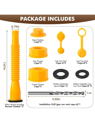 Boquilla de Gas VOXIZEI 3-KIT Flexible Antiderrame 20.6 cm