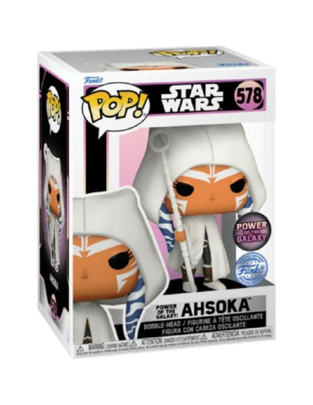 Figura Pop Ahsoka Poder de la Galaxia Funko 578 con Protector