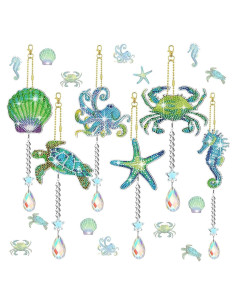 Kit de Arte de Diamante 5D AUAUY 6 Piezas Animales Marinos