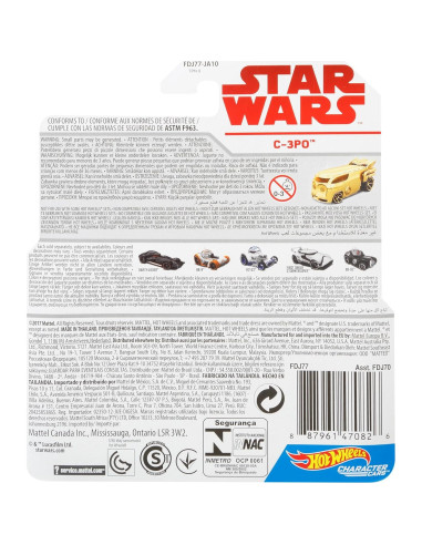 Hot Wheels Star Wars C-3PO Vehículo Coleccionable 1:64