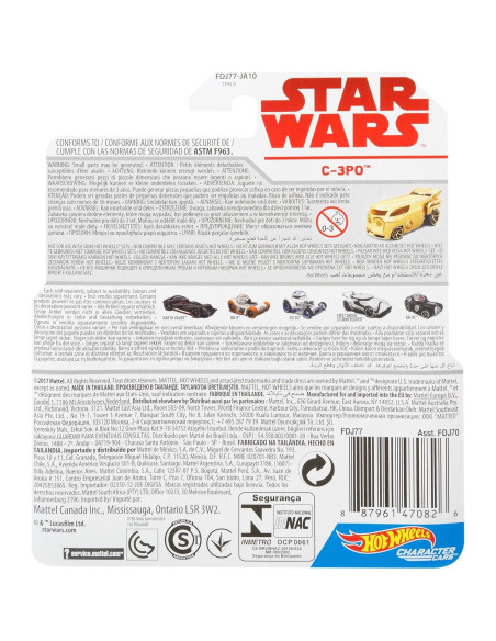 Hot Wheels Star Wars C-3PO Vehículo Coleccionable 1:64
