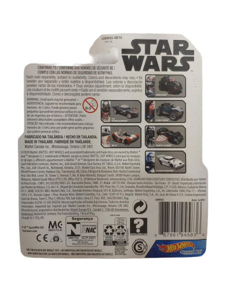 Auto Hot Wheels Mandalorian El Niño Star Wars 16.6 cm