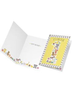 Tarjeta de Cumpleaños Tiny Expressions 1er Cumpleaños Niño 5x7 2