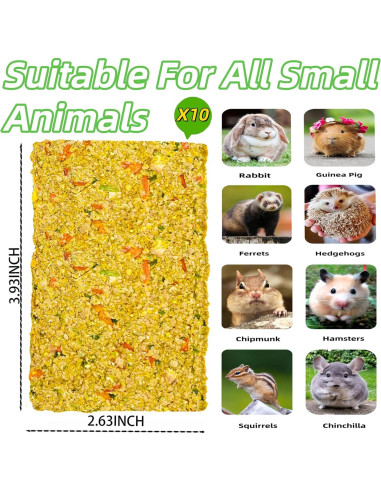 Galletas Crujientes para Conejos GREMBEB 10pcs Heno Timothy