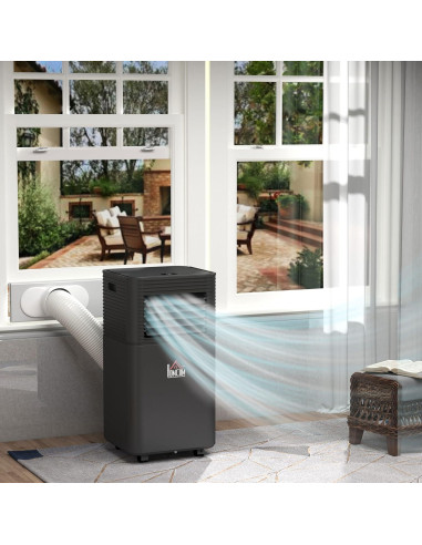 Aire Acondicionado Portátil HOMCOM 8000 BTU 4 en 1 Negro