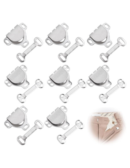 HINZIC 10 Set Ganchos y Ojos de Cierre 16mm Acero Inoxidable