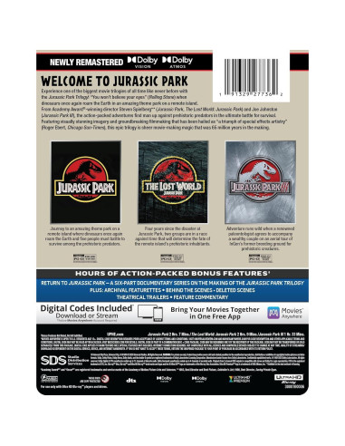 Trilogía Jurassic Park Edición Limitada Steelbook 4K Ultra HD
