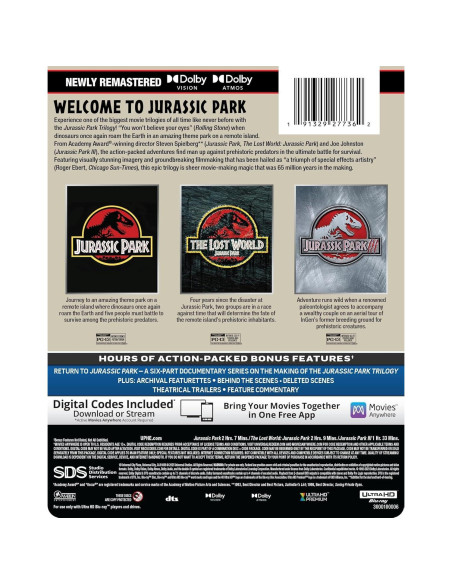 Trilogía Jurassic Park Edición Limitada Steelbook 4K Ultra HD