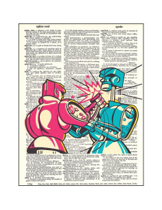 Impresión Rock'em Sock'em Robots en Papel Vintage 20x27 cm 2
