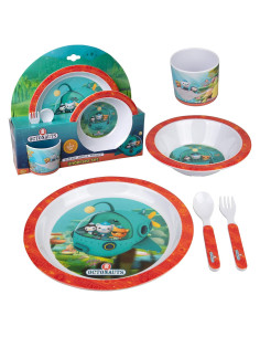 Juego de Comida Octonautas 5 Piezas - Plato, Tazón, Vaso, Utensilios