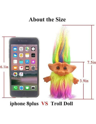 Set de 2 Muñecas Troll Vintage 19 cm Amarillo y Púrpura