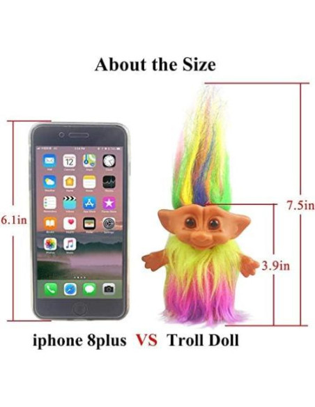 Set de 2 Muñecas Troll Vintage 19 cm Amarillo y Púrpura