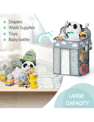 Organizador de Pañales Colgante QRZLP - Bolsa de Almacenamiento 50 Pañales