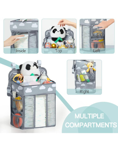Organizador de Pañales Colgante QRZLP - Bolsa de Almacenamiento 50 Pañales