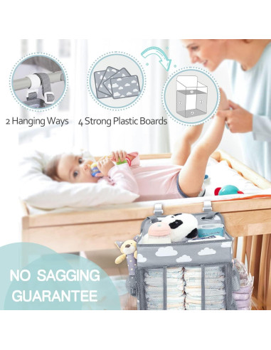 Organizador de Pañales Colgante QRZLP - Bolsa de Almacenamiento 50 Pañales